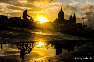 amsterdam fahrrad sonnenuntergang