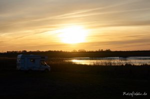 nordsee camper sonnenuntergang eider