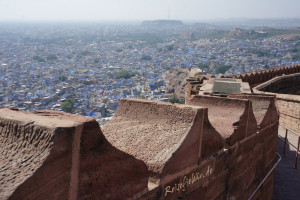 indien jodhpur mehrangarh fort mauer blick