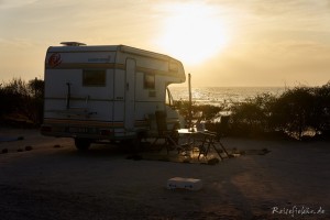 marokko sonnenuntergang camper strand sidi wassay